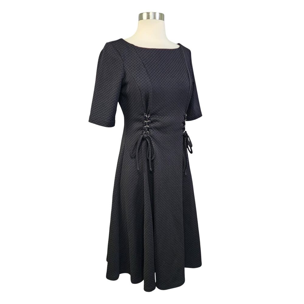 Julian Taylor Womens Lace Up Bodice Fit & Flare Dress Size 6 Black Academia - Picture 3 of 12